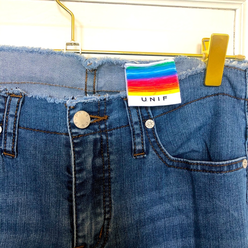 UNIF raw hem low rise jeans